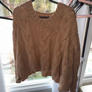 HYFVE Brown Cable Knit Poncho